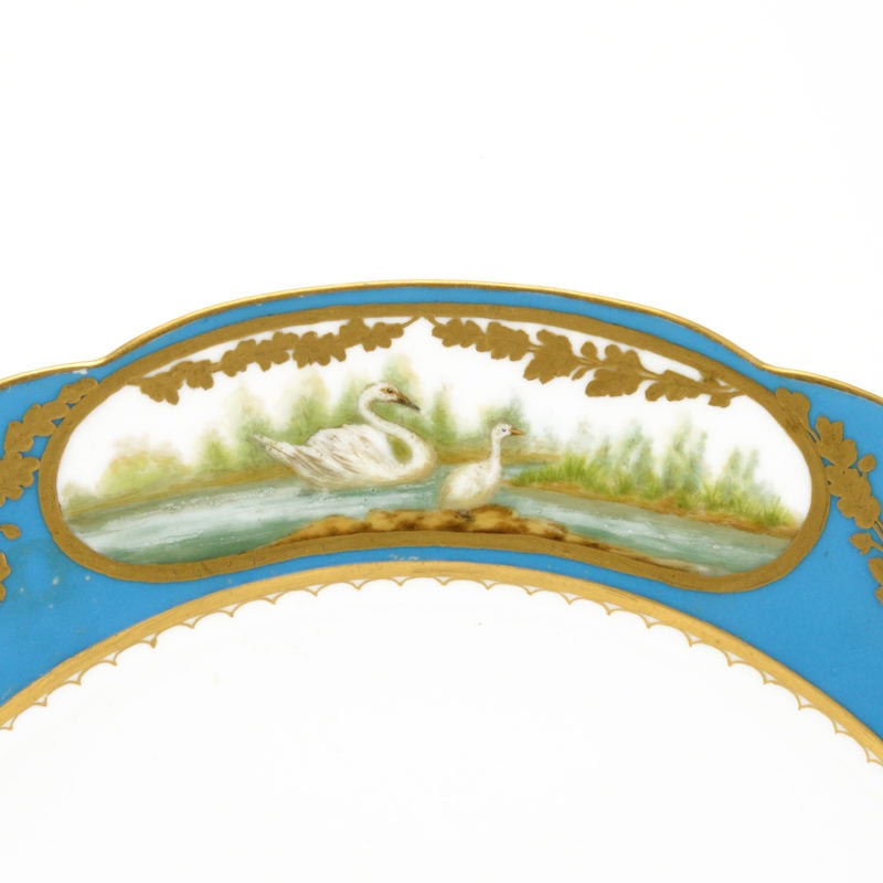 A Russian porcelain dinner plate from the Alexandrinsky Turquoise Service - Image 4