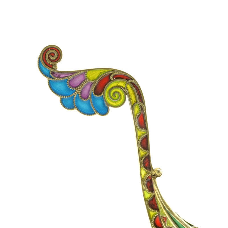 A gilded silver & plique-à-jour enamel Viking boat - Image 4