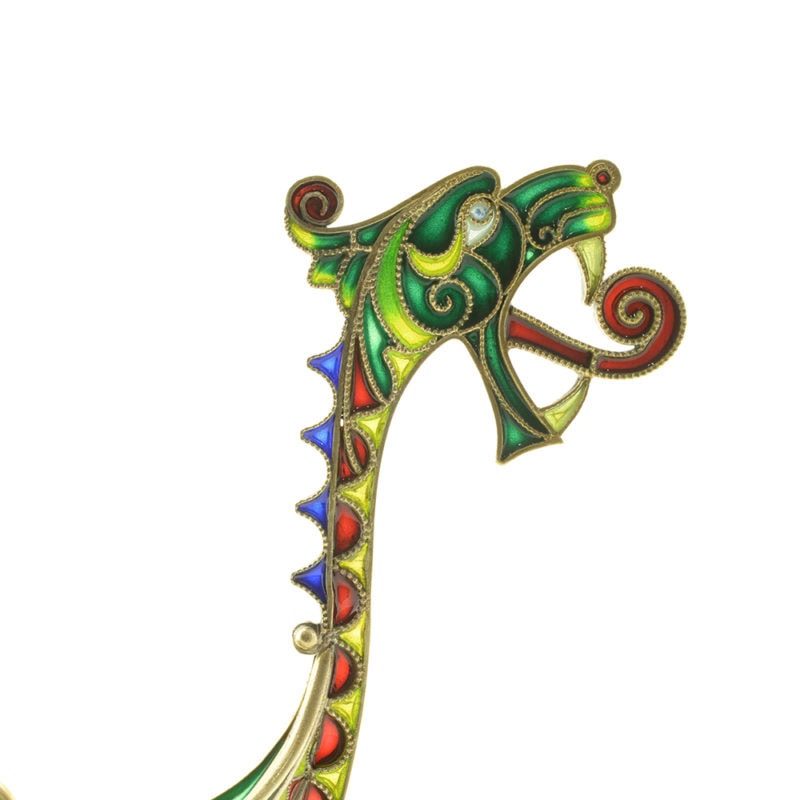 A gilded silver & plique-à-jour enamel Viking boat - Image 5