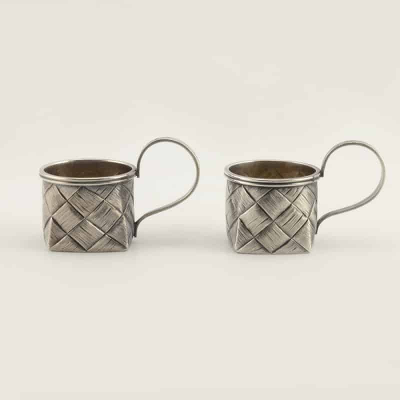 Russian Silver Mounted Trompe L'oeil Vodka Carafe with 2 Vodka Cups - Image 8
