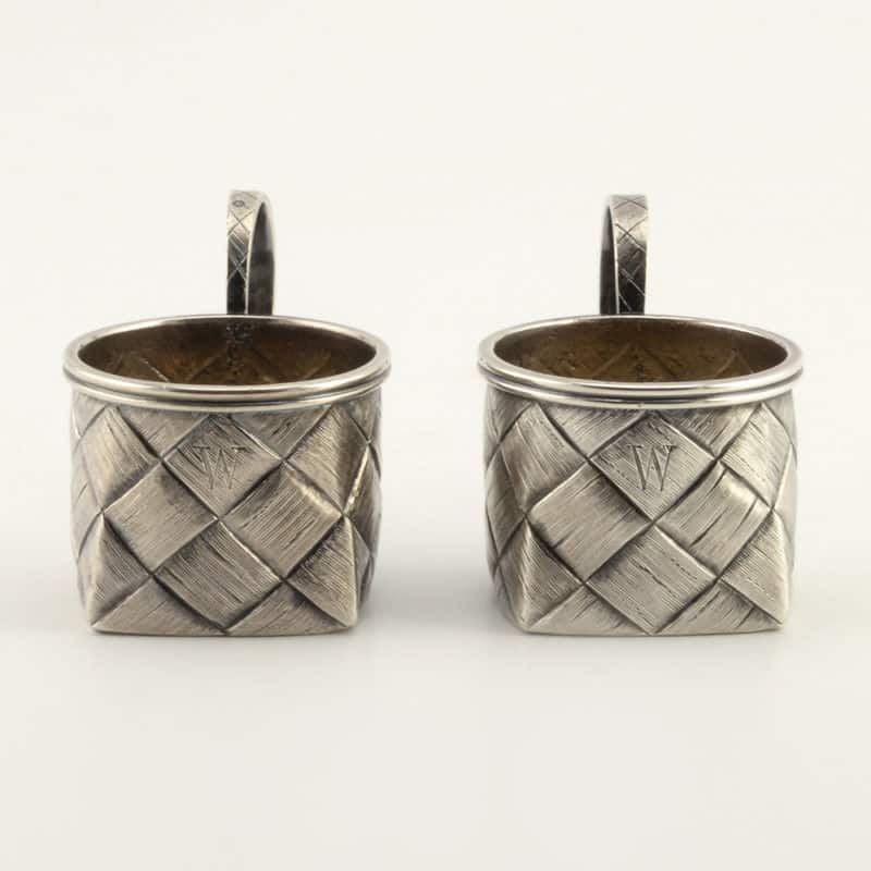 Russian Silver Mounted Trompe L'oeil Vodka Carafe with 2 Vodka Cups - Image 9