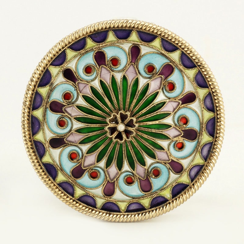Norwegian Plique-a-jour Enamel & Glass Box - Image 2