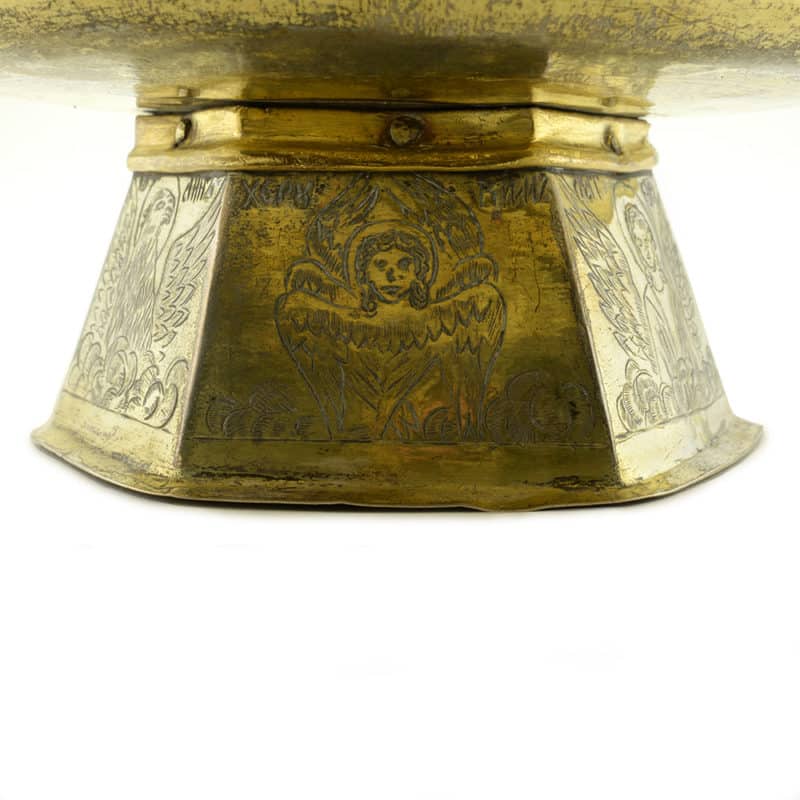 A Russian gilded silver paten with the Four Evangelists, circa 1700 - Image 10