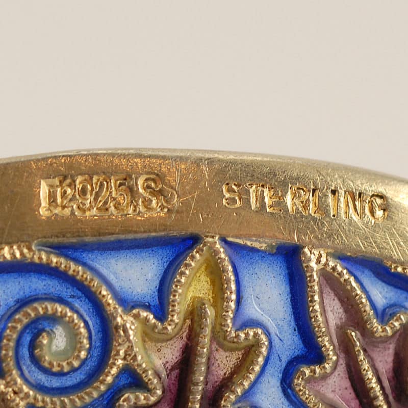 Norwegian silver & plique-à-jour enamel serving spoon by Tostrup - Image 3