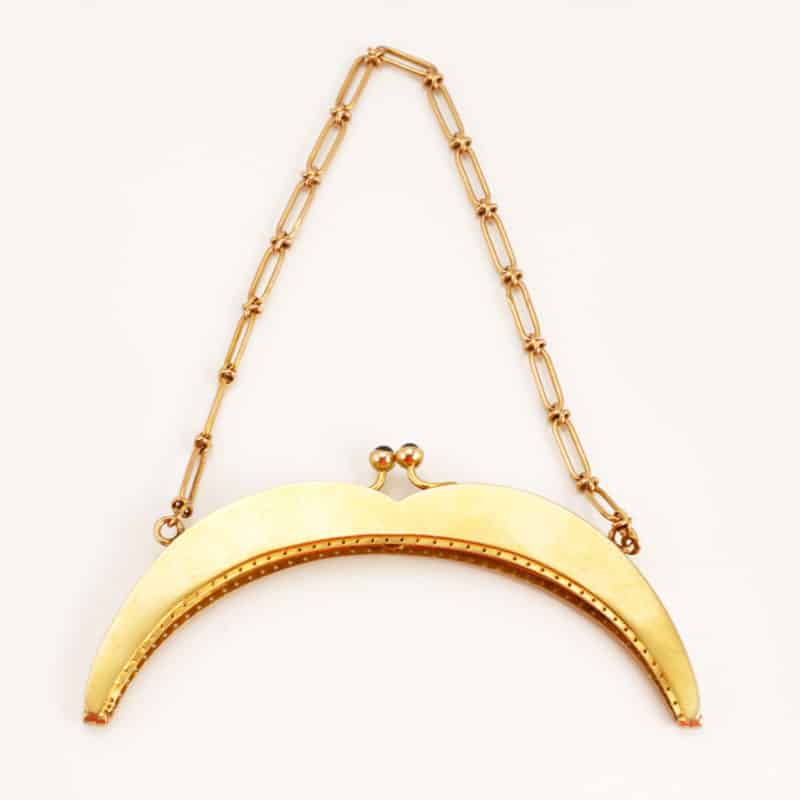 A Russian jeweled varicolored gold & guilloché enamel purse frame - Image 6