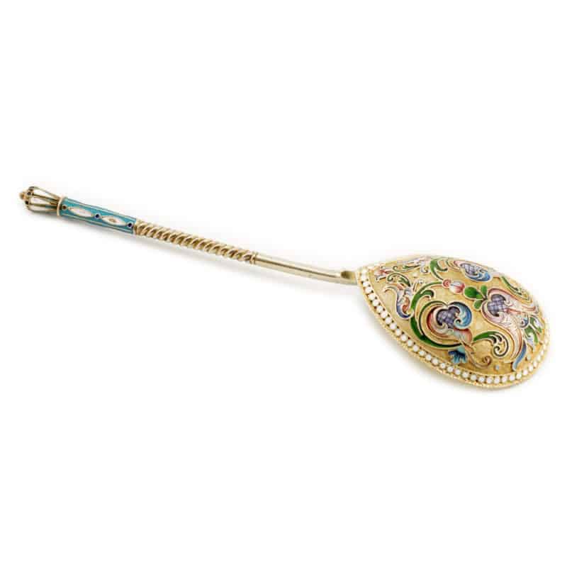 Agafonov shaded cloisonné enamel serving spoon - Image 2