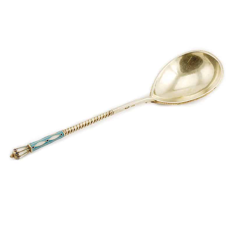 Agafonov shaded cloisonné enamel serving spoon - Image 3