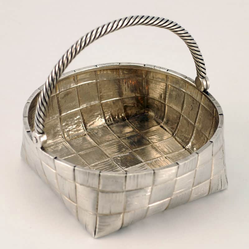 Antique Russian silver trompe l'oeil sugar or cake basket, 1899-1904 - Image 3