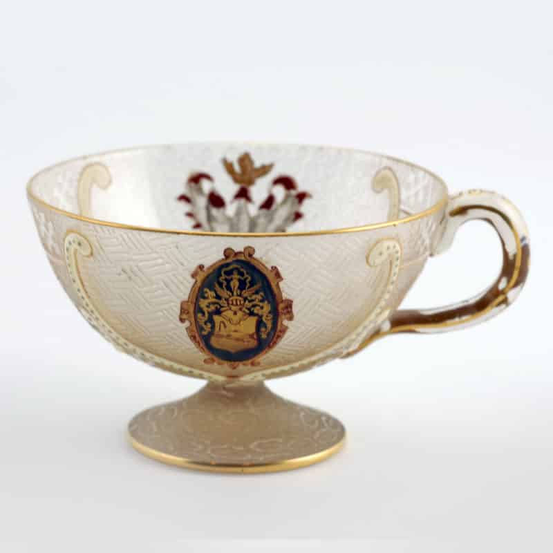 DAUM NANCY CAMEO GLASS CUP & SAUCER - Image 3