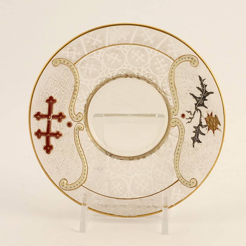 DAUM NANCY CAMEO GLASS CUP & SAUCER - Image 2
