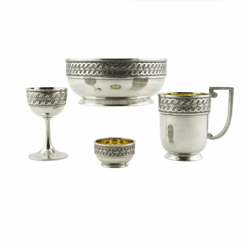 A Fabergé four-piece silver dining set for one - Image 14