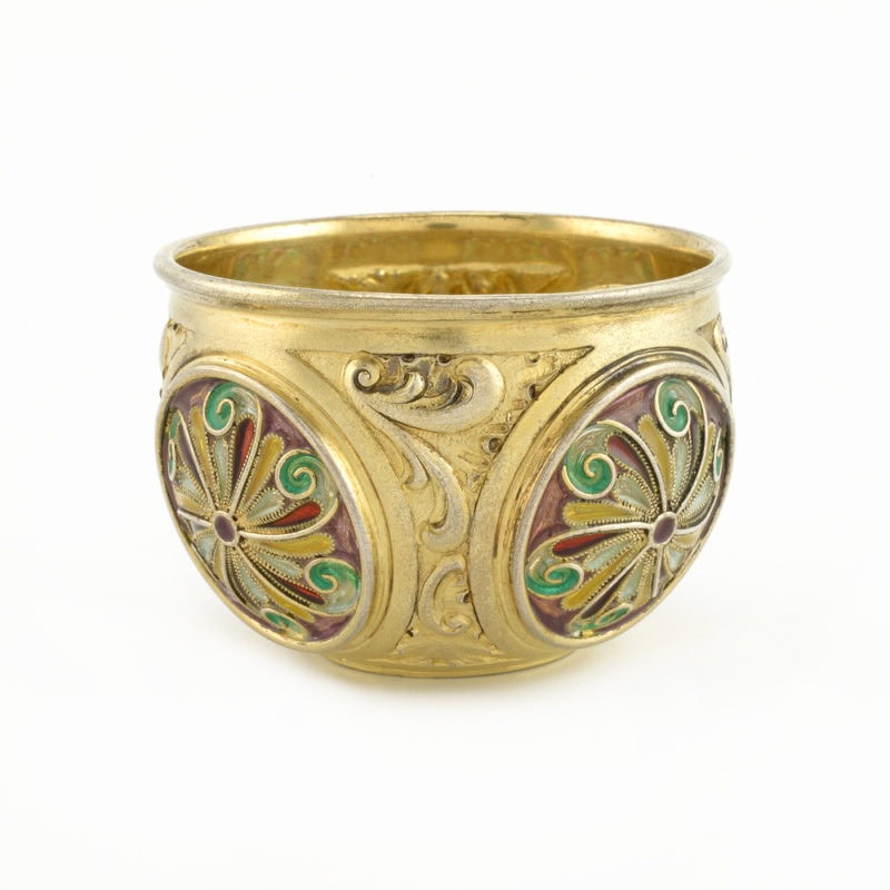 Norwegian Tostrup gilded silver & plique-à-jour enamel cup - Image 2