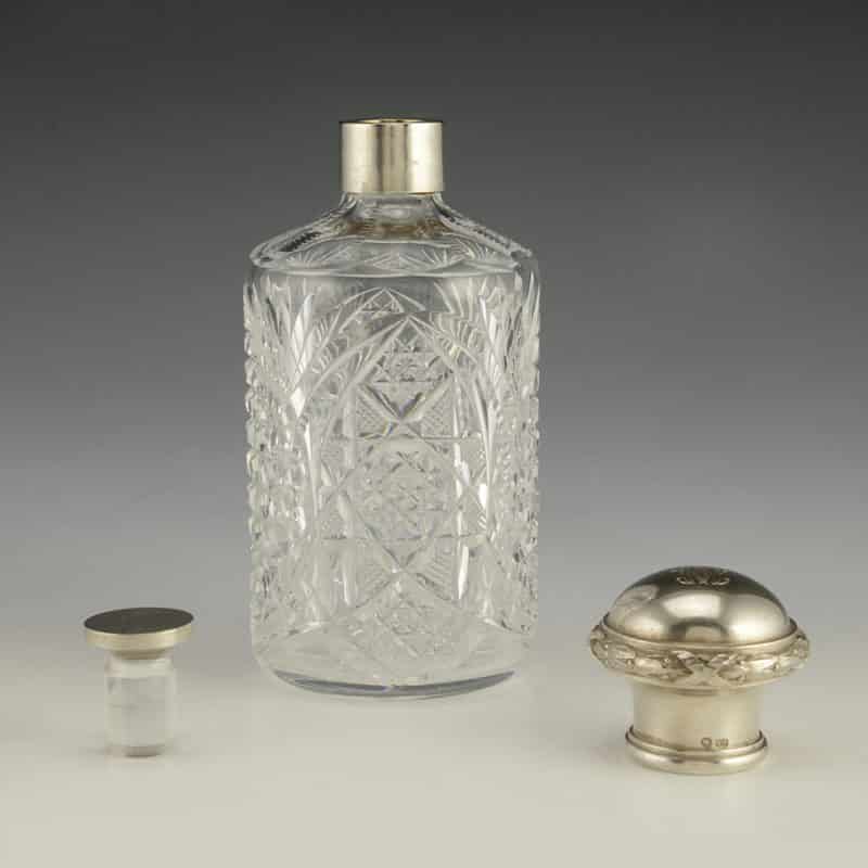 Fabergé silver-mounted cut glass scent bottle - Image 3
