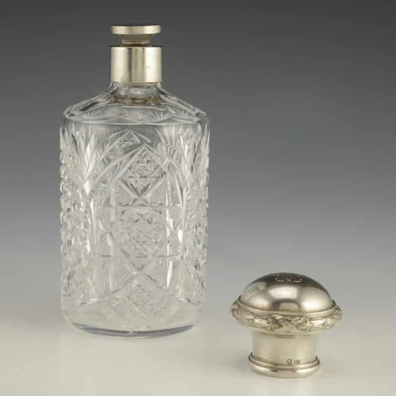 Fabergé Silver-Mounted Cut Glass Scent Bottle - Image 2