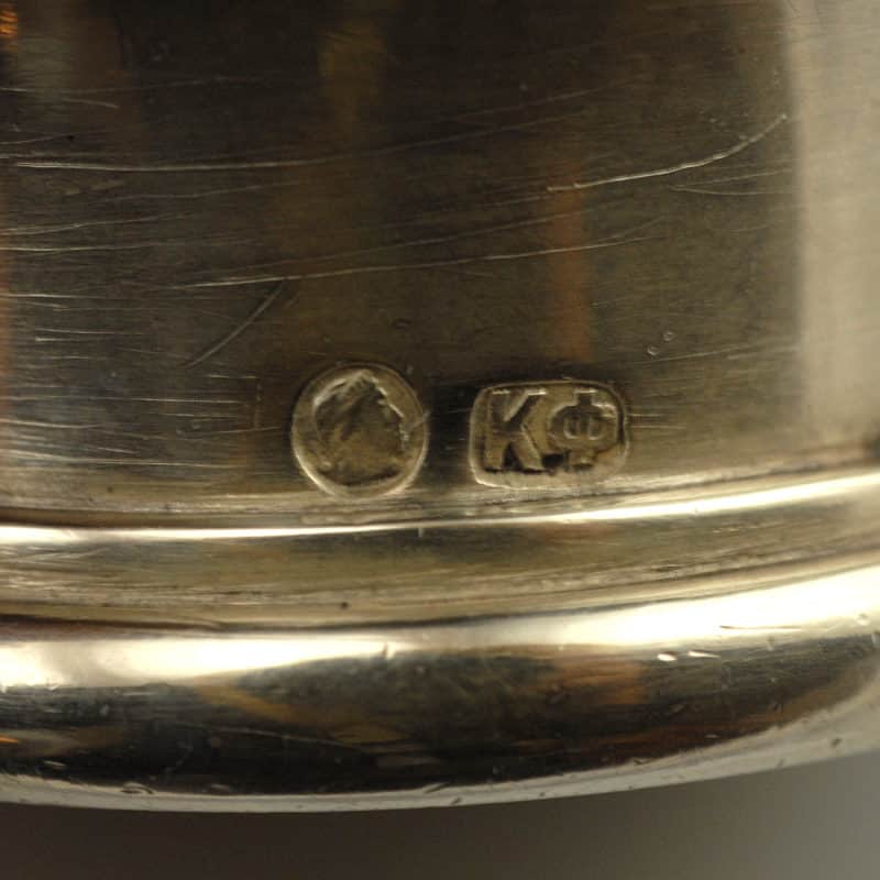 Fabergé silver-mounted cut glass scent bottle - Image 5