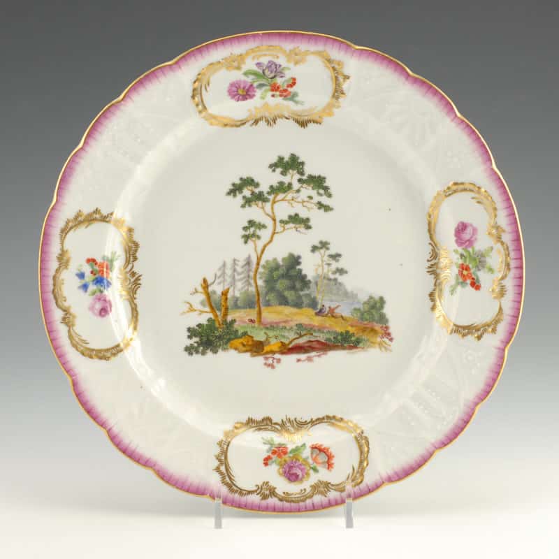 Russian Imperial Porcelain Factory Floral Plate