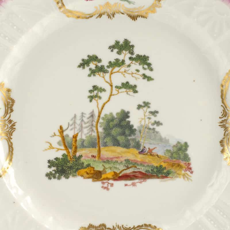 Russian Imperial Porcelain Factory Floral Plate - Image 2