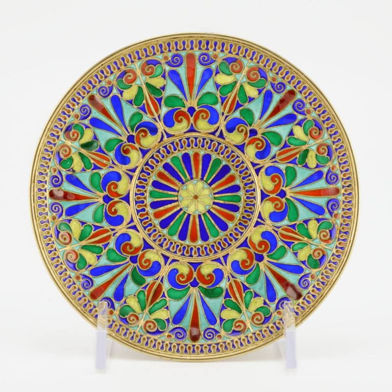 A Norwegian gilded silver & plique-à-jour enamel cup & saucer - Image 2
