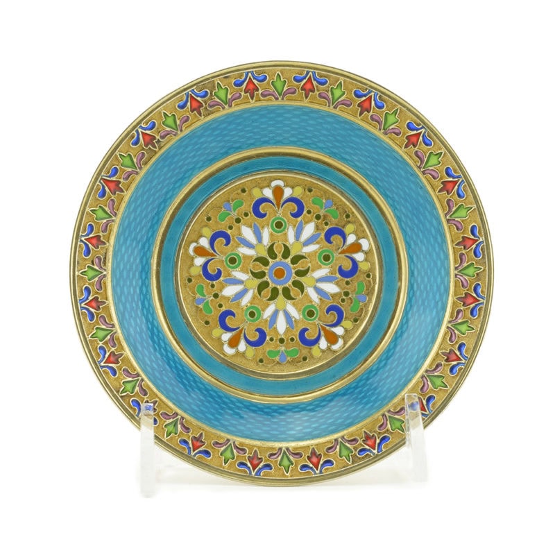 Feodor Rückert Enamel Cup, Saucer & Spoon - Image 2