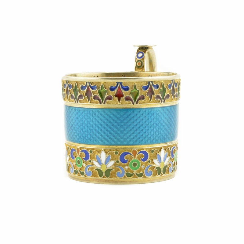 Feodor Rückert Enamel Cup, Saucer & Spoon - Image 5