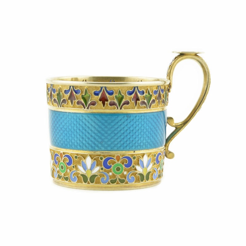 Feodor Rückert Enamel Cup, Saucer & Spoon - Image 6