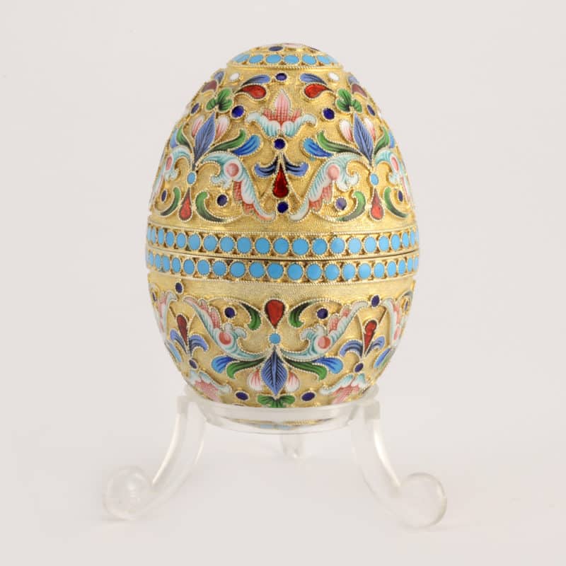 Ivan Saltykov shaded cloisonné enamel Easter egg