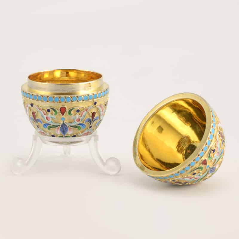 Ivan Saltykov shaded cloisonné enamel Easter egg - Image 3