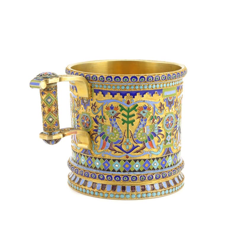 Ovchinnikov cloisonné enamel tea glass holder - Image 3