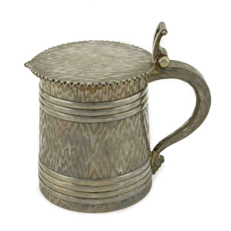 A Russian Silver Trompe L'oeil Tankard