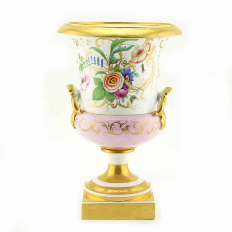 Russian Imperial Porcelain Factory campana form pink ground vase