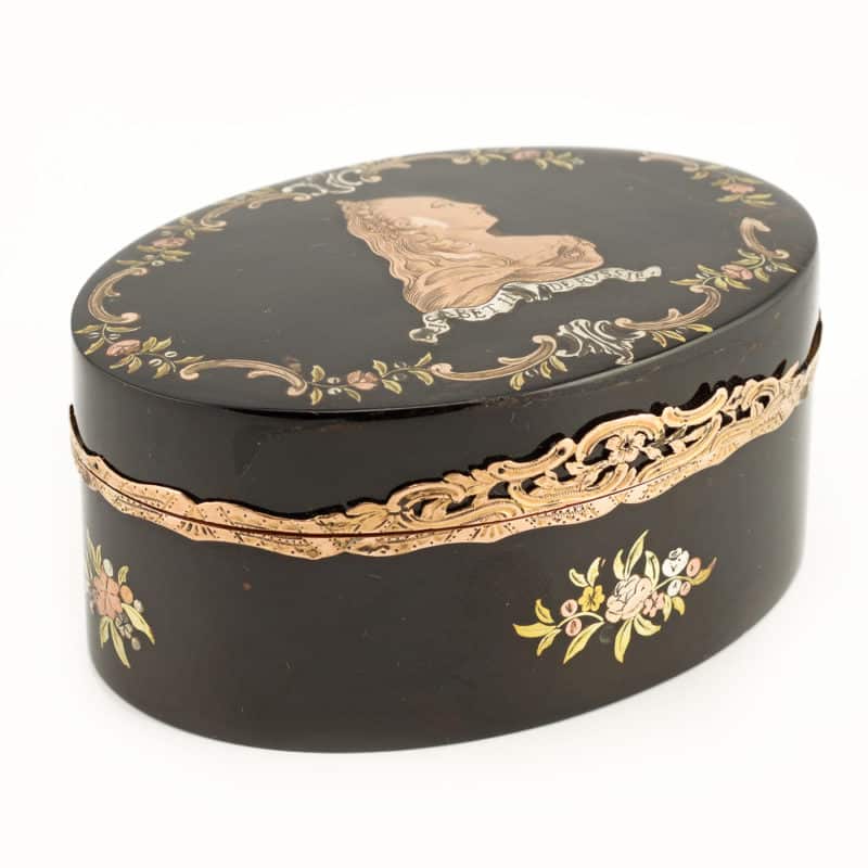 Gold & Tortoise Shell Box with Portrait of Elizabeth Petrovna - Image 2