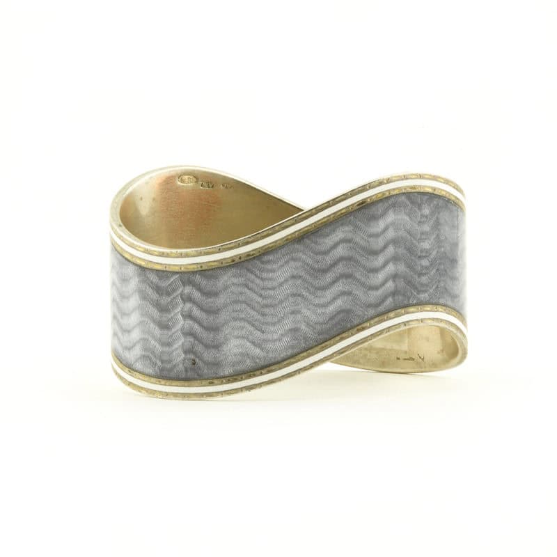 A Fabergé Nevalainen gilded silver & guilloché enamel napkin ring - Image 2