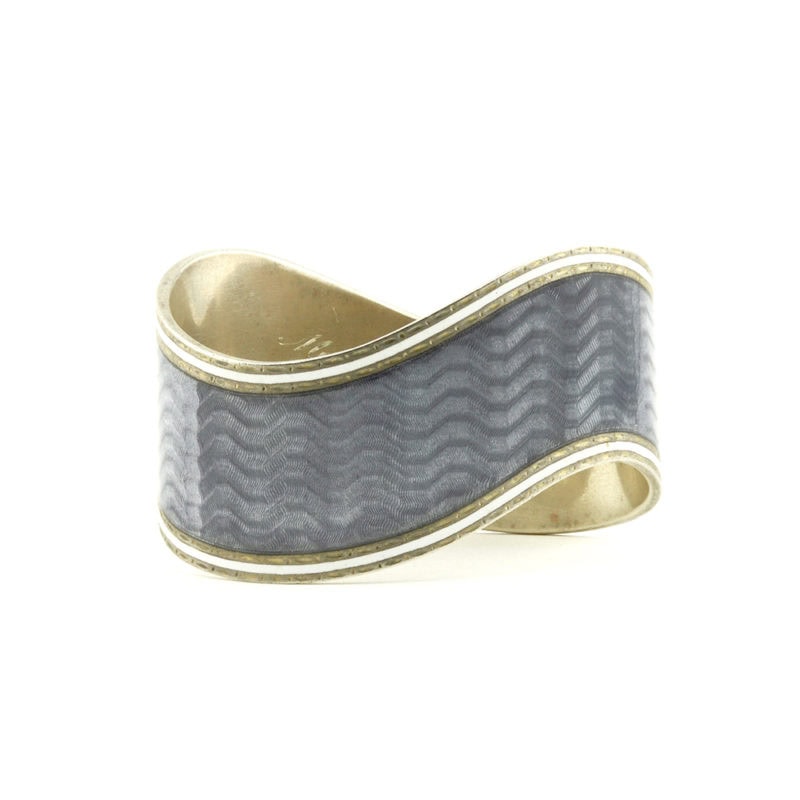 A Fabergé Nevalainen gilded silver & guilloché enamel napkin ring