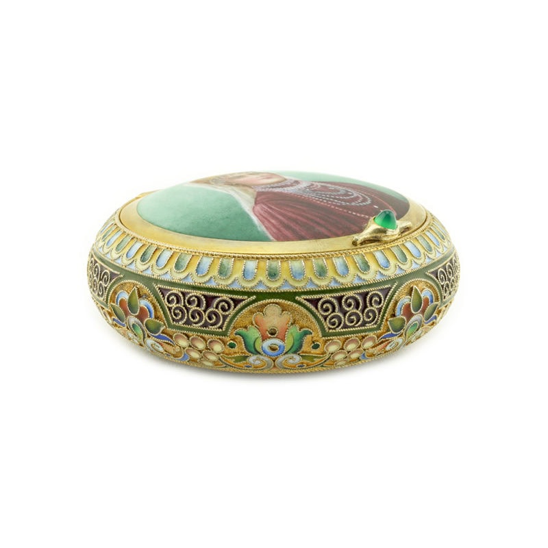 An 11th Artel Pictorial Enamel Snuff or Powder Box - Image 3