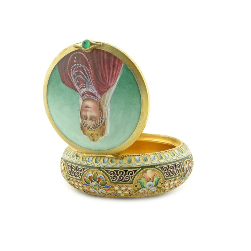 An 11th Artel Pictorial Enamel Snuff or Powder Box - Image 5