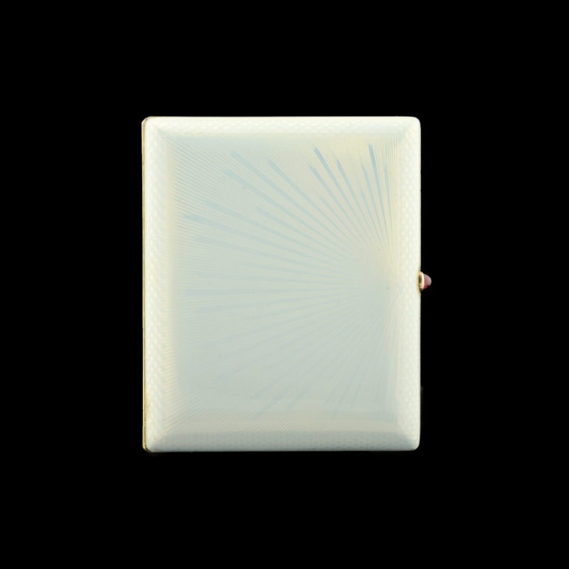 A Fabergé Hollming guilloché enamel cigarette case