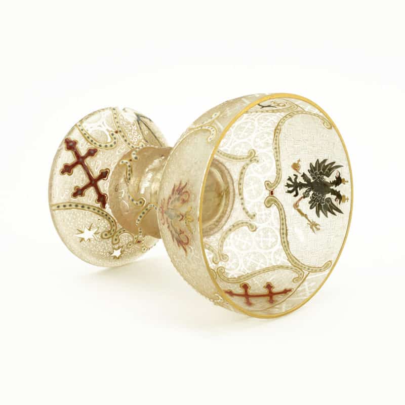 A French enameled glass presentation goblet by Daum celebrating the Franco-Russian Alliance, 1893 - Image 3