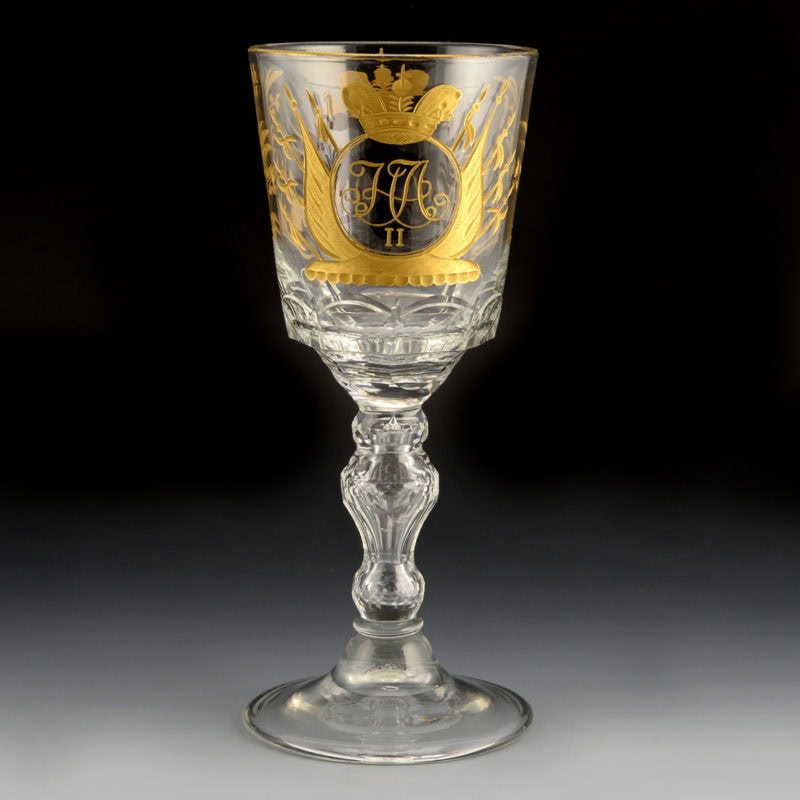 A Russian Imperial Glassworks Tercentenary Service Goblet