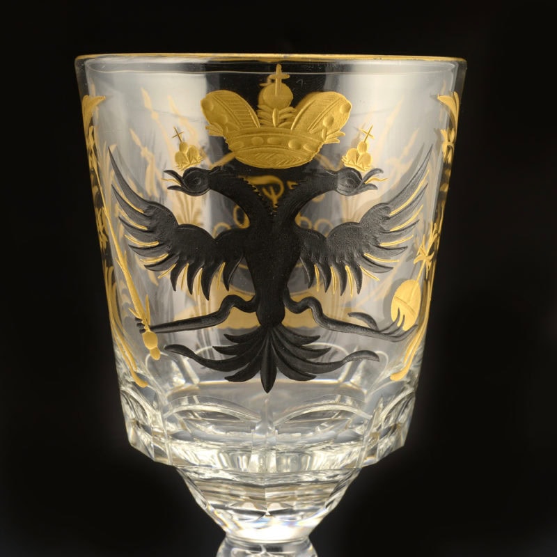 A Russian Imperial Glassworks Tercentenary Service Goblet - Image 3