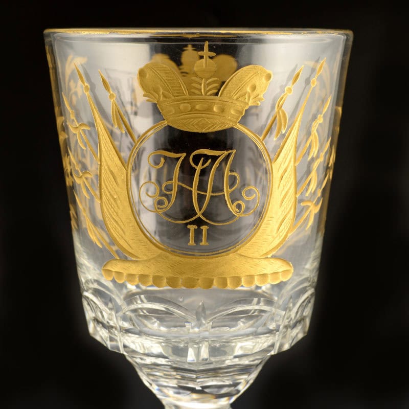 A Russian Imperial Glassworks Tercentenary Service Goblet - Image 4