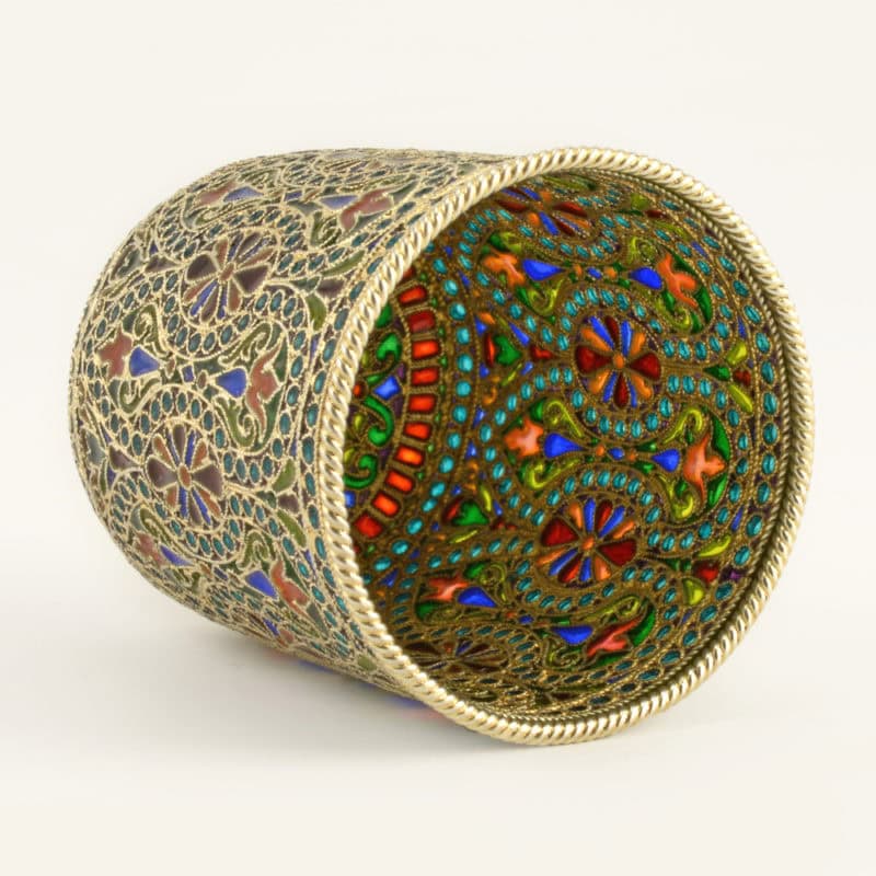 Antique Russian gilded silver & plique-à-jour enamel beaker - Image 3