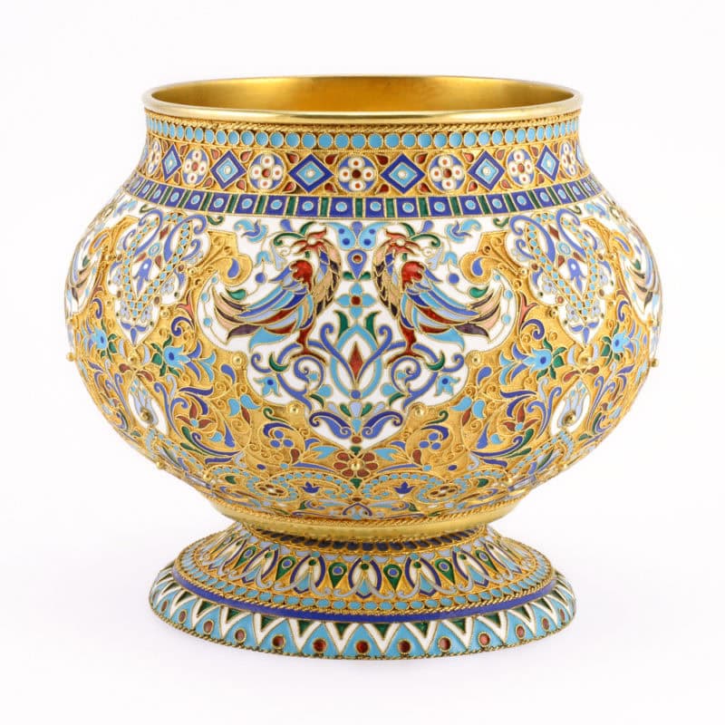 Ovchinnikov cloisonné enamel Russian Style punch set - Image 11