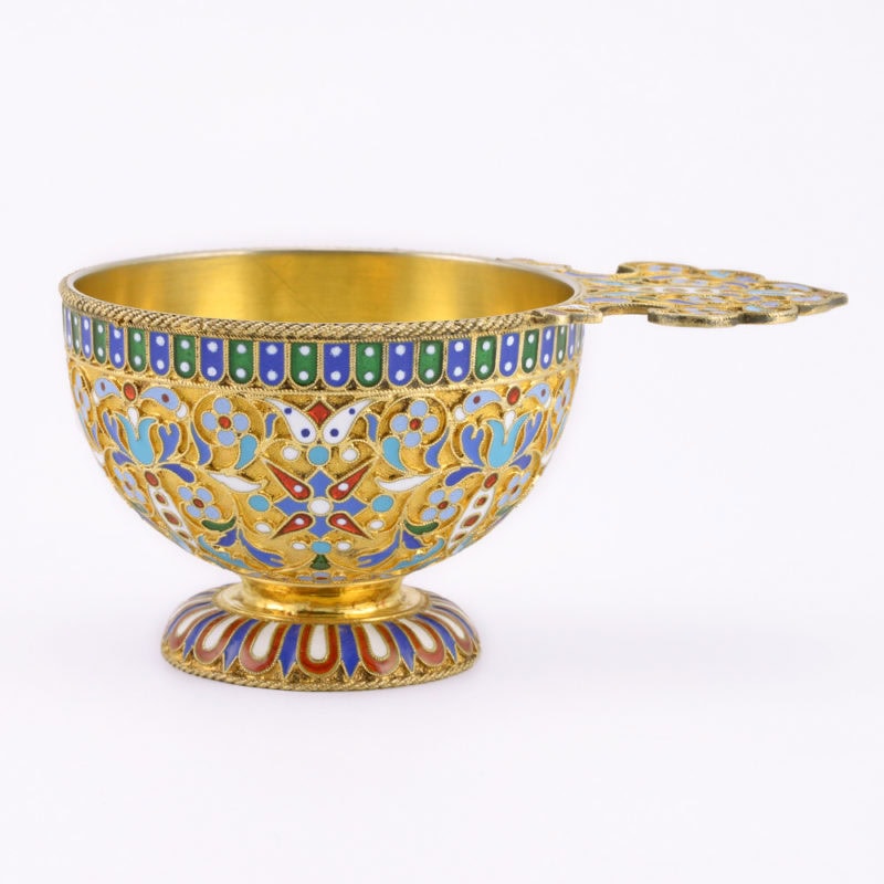 Ovchinnikov cloisonné enamel Russian Style punch set - Image 5