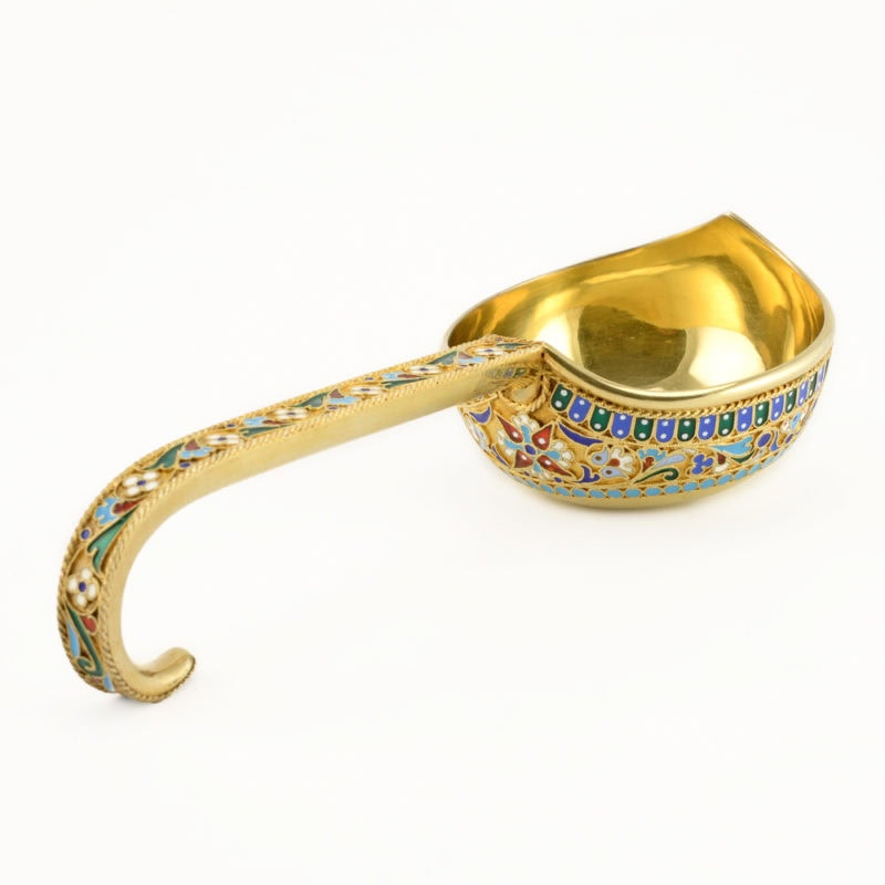 Ovchinnikov cloisonné enamel Russian Style punch set - Image 4