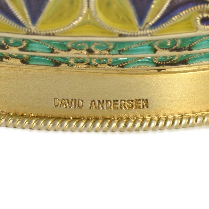 Antique Norwegian gilded silver & plique-à-jour enamel Dragon Style Viking boat from the firm of David-Andersen - Image 5