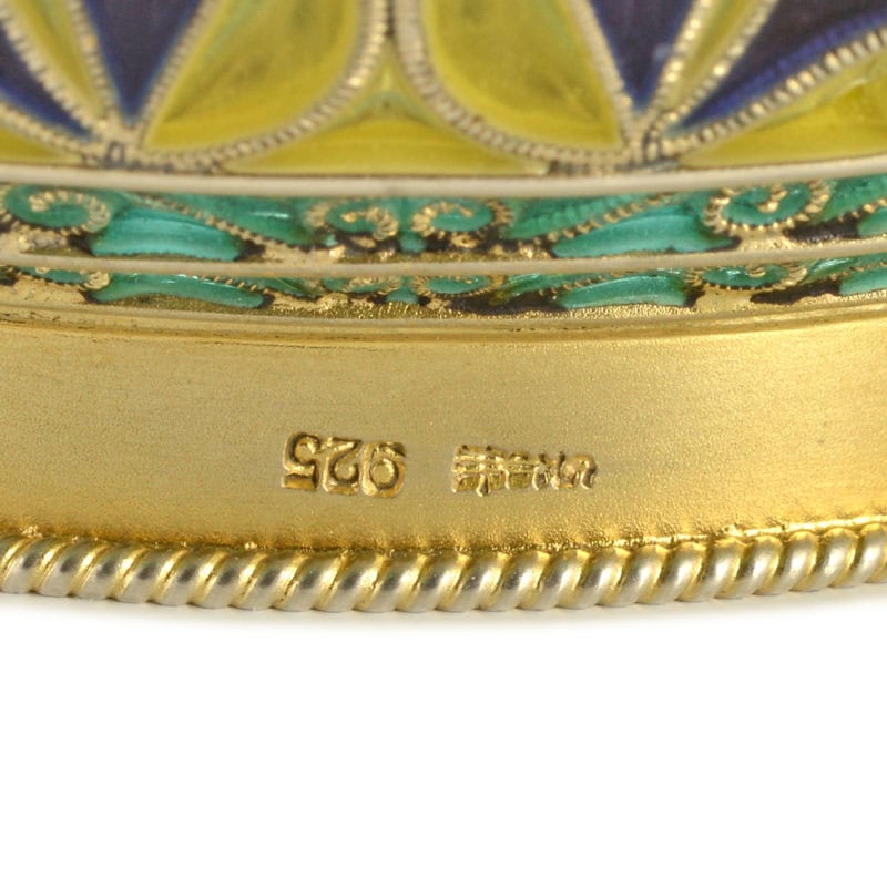 Antique Norwegian gilded silver & plique-à-jour enamel Dragon Style Viking boat from the firm of David-Andersen - Image 6