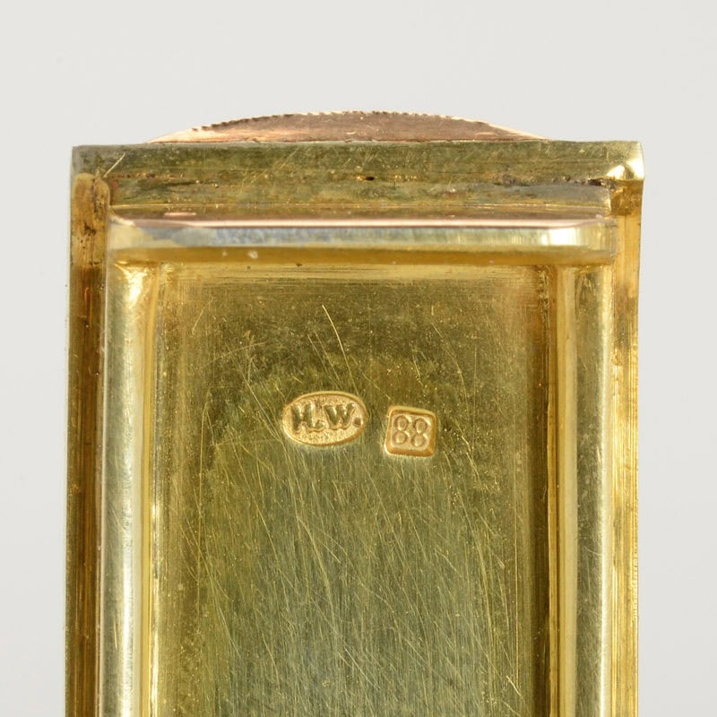 Fabergé Wigström two-color gold mounted jeweled guilloché enamel vanity case - Image 6
