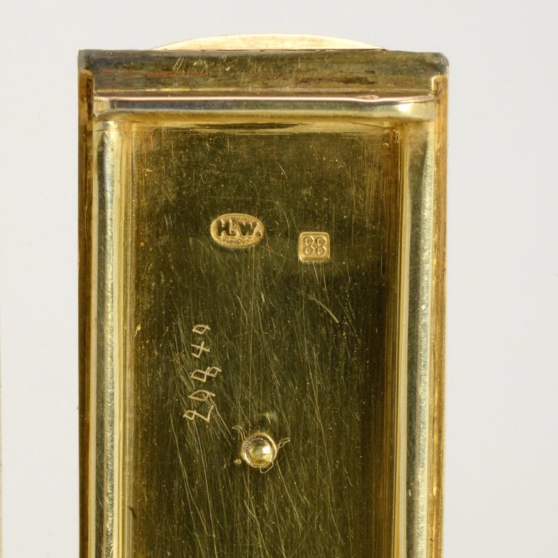 Fabergé Wigström two-color gold mounted jeweled guilloché enamel vanity case - Image 7