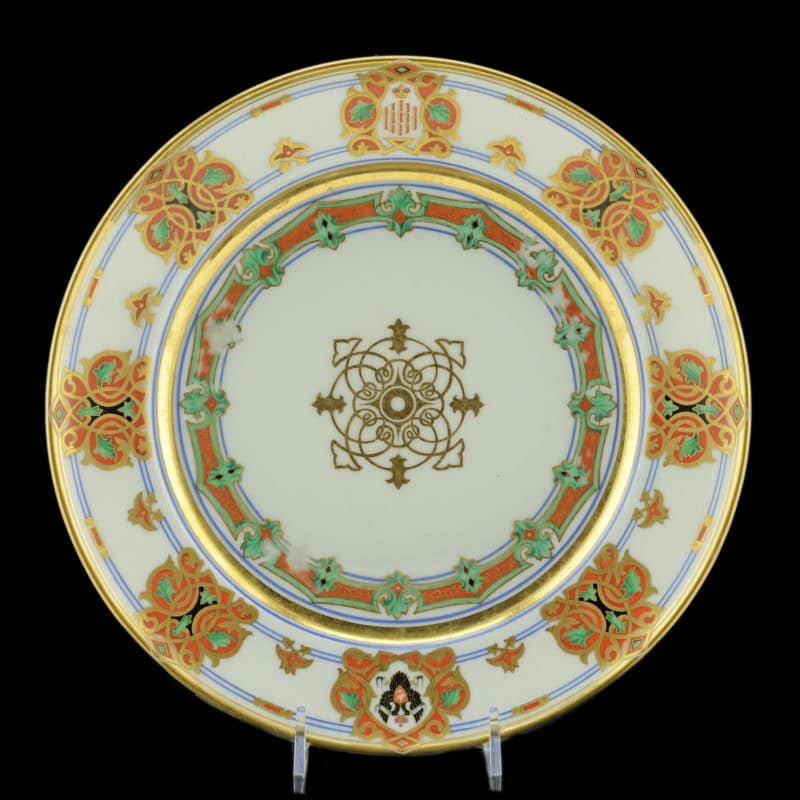 Russian Imperial porcelain plate from the Grand Duke Konstantin Nikolaevich Service