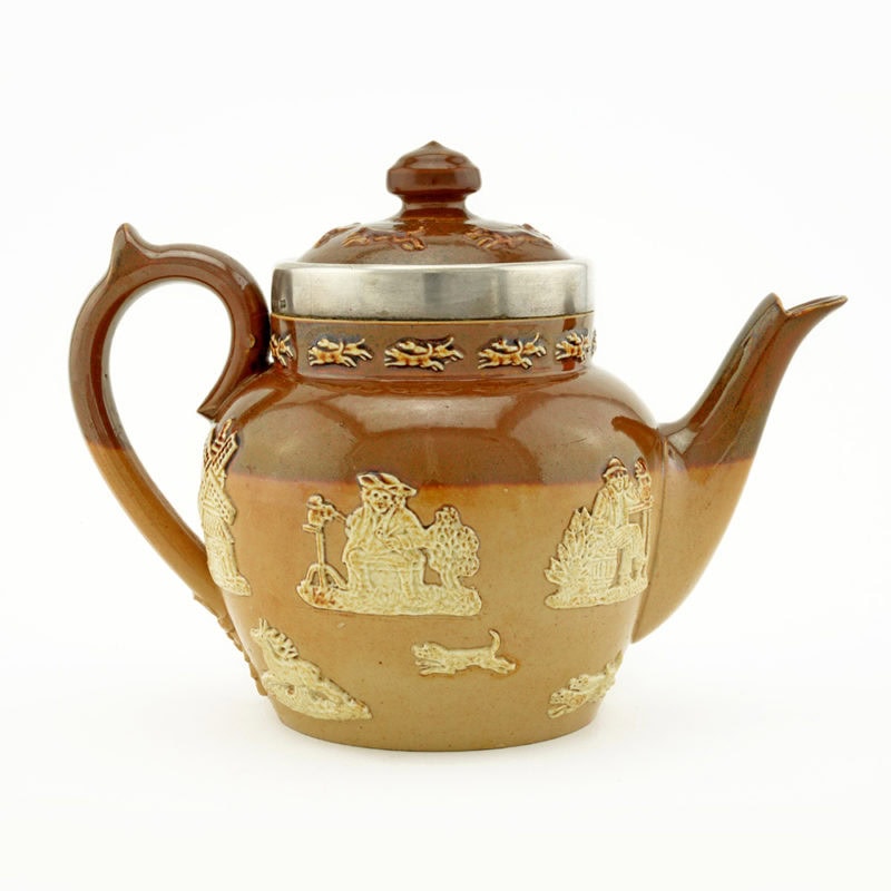 A Fabergé silver-mounted Doulton Lambeth teapot - Image 3